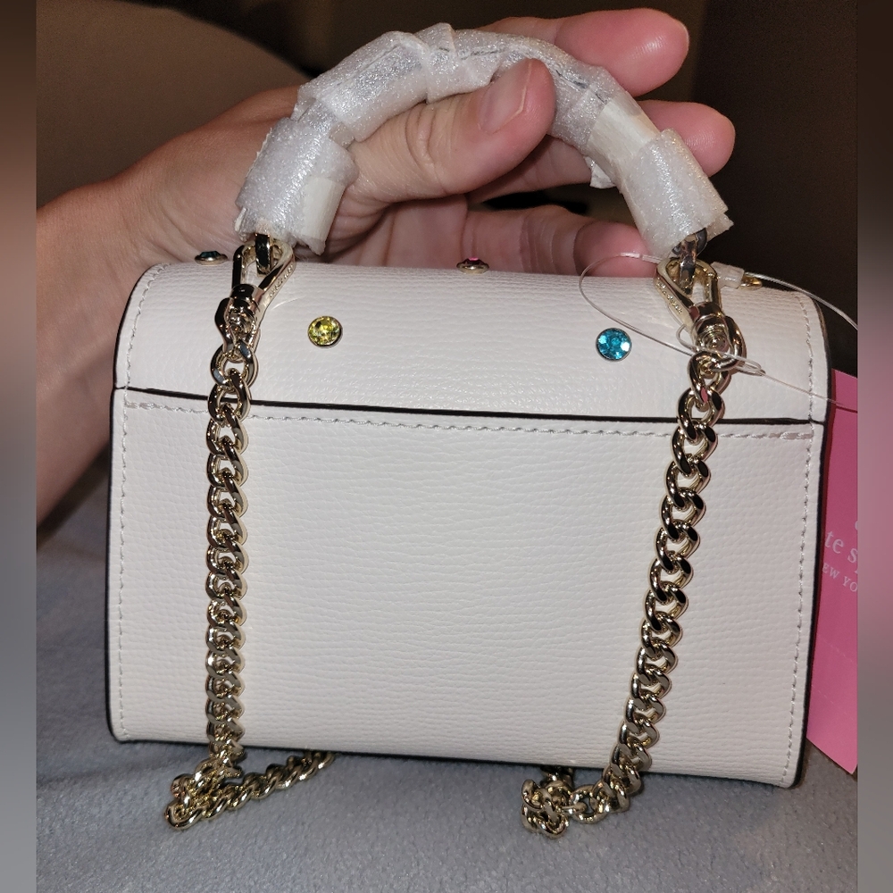 NWT Kate Spade Cream Mini Bag with Colorful Gem Accents - Picture 3 of 13